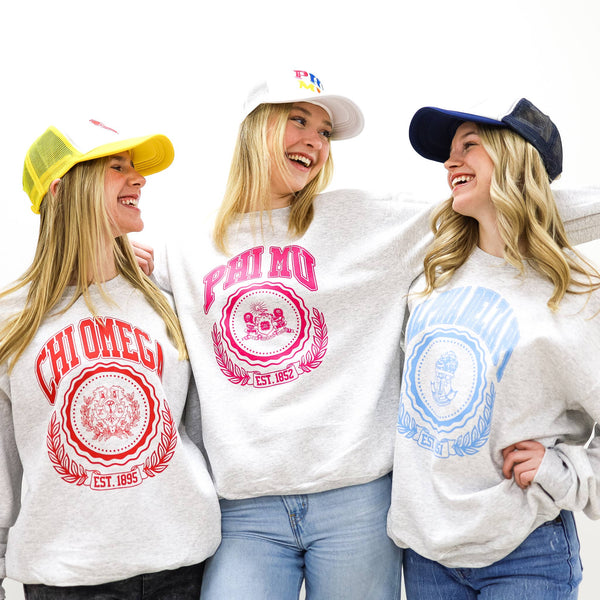 Ivy League Sorority Sweatshirt: SMALL / CHI OMEGA