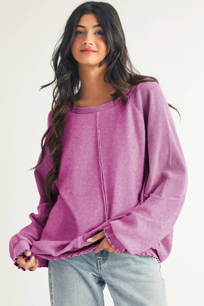 Seam Raglan Sweatshirt: Sail Blue / S