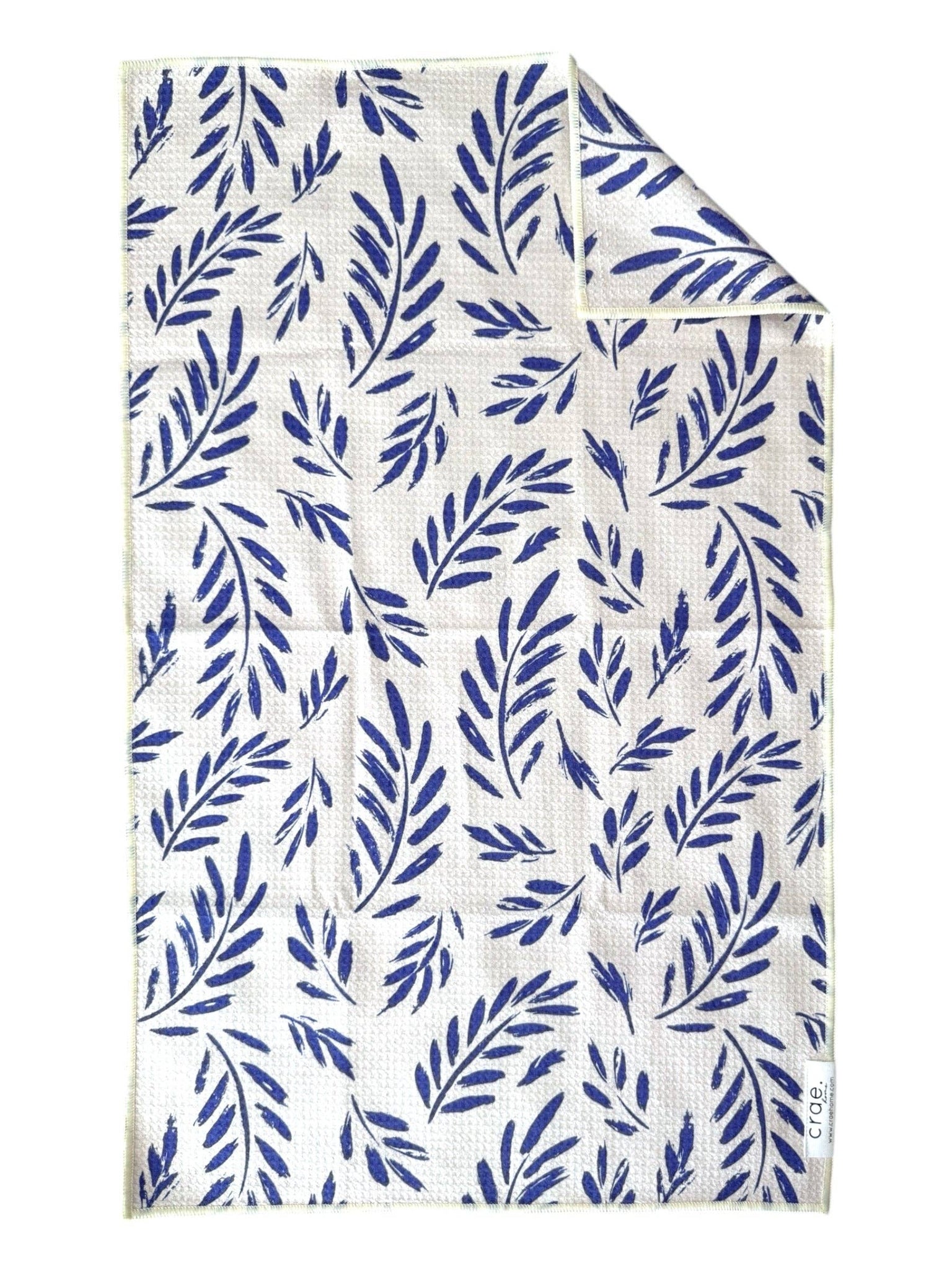 Crae.Home - Wisteria: Double-Sided Hand Towel: Cream/Blue / 17x27 in / Hand Towel