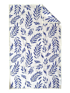 Crae.Home - Wisteria: Double-Sided Hand Towel: Cream/Blue / 17x27 in / Hand Towel
