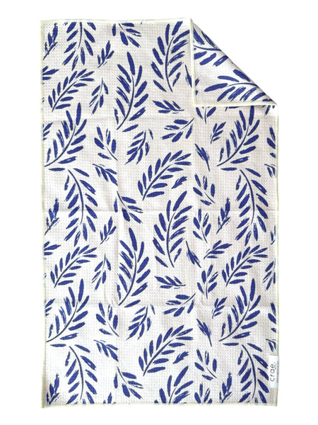 Crae.Home - Wisteria: Double-Sided Hand Towel: Cream/Blue / 17x27 in / Hand Towel