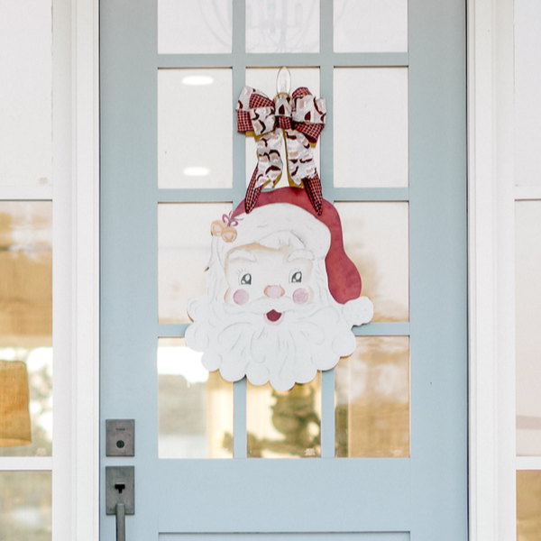 Front Porch Elegance - Holly Jolly Santa- Door Hanger: