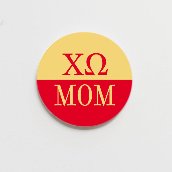 Good Vibez Collegiate (M&V Greek Designs) - Chi Omega Parent Button - 2.25 inch: Mom