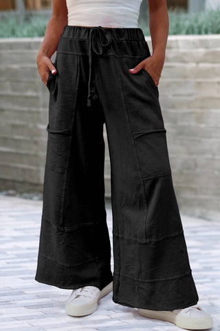 Mineral Wash Wide Leg Pants: L