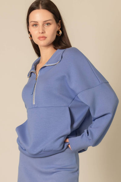 Butter Modal Zip Up Pullover/ Medium