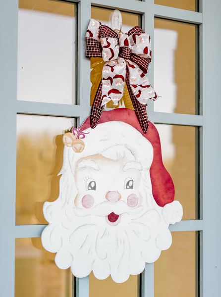 Front Porch Elegance - Holly Jolly Santa- Door Hanger: