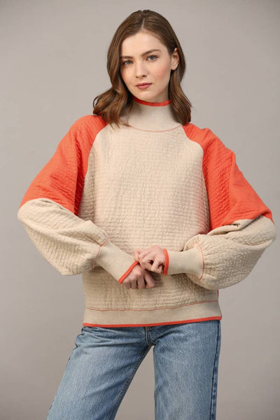 FATE - KNIT COLORBLOCK SWEATER -SMALL