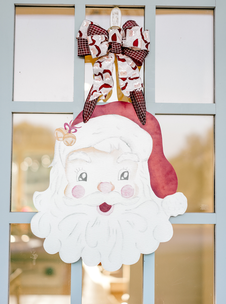 Front Porch Elegance - Holly Jolly Santa- Door Hanger: