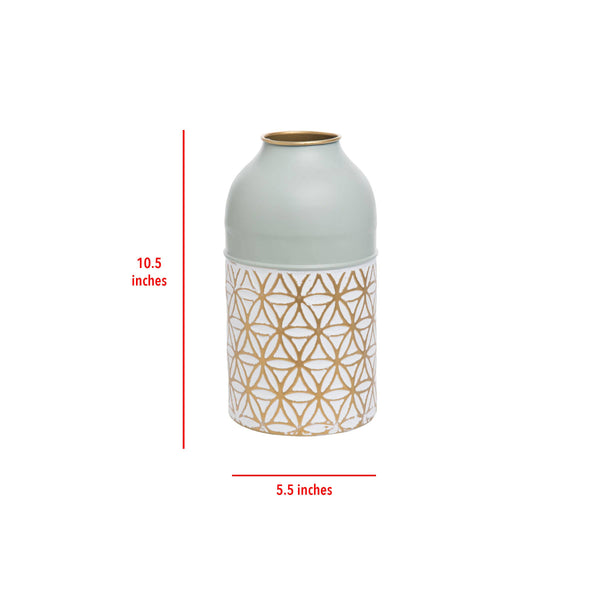Foreside Home & Garden - Modern Brass Vase Green