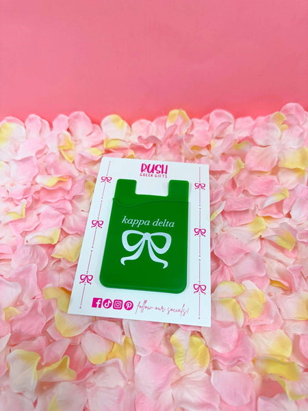 Silicone Phone Bow Wallet: Chi Omega