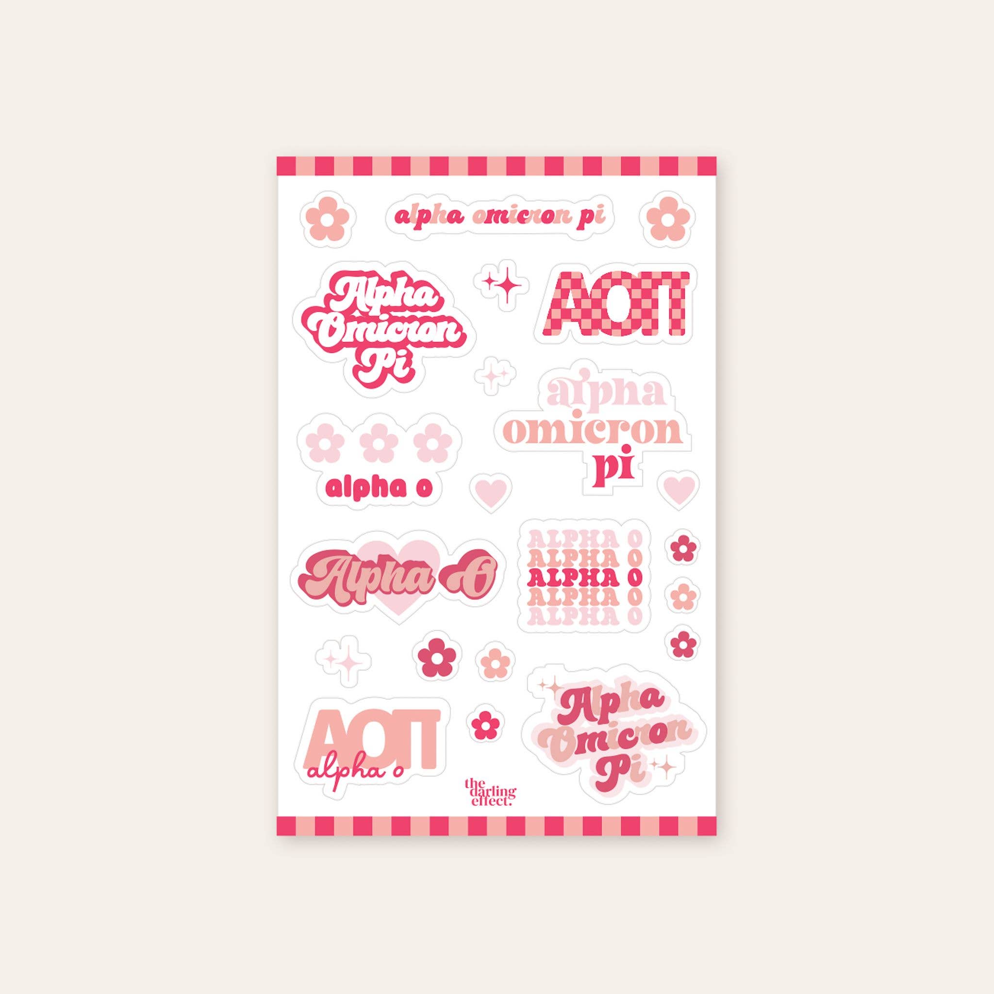 Sorority Sticker Sheet: Alpha Omicron Pi