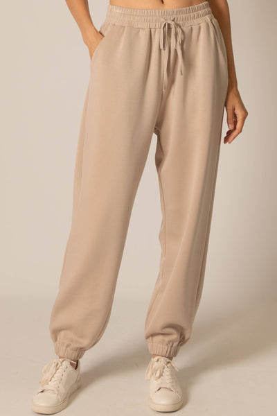 Butter Modal Joggers: Taupe / Extra Small
