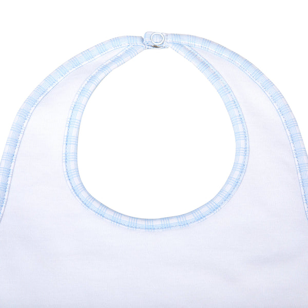 Magnolia Baby - New Beginnings Blue Bib: Blue / O/S