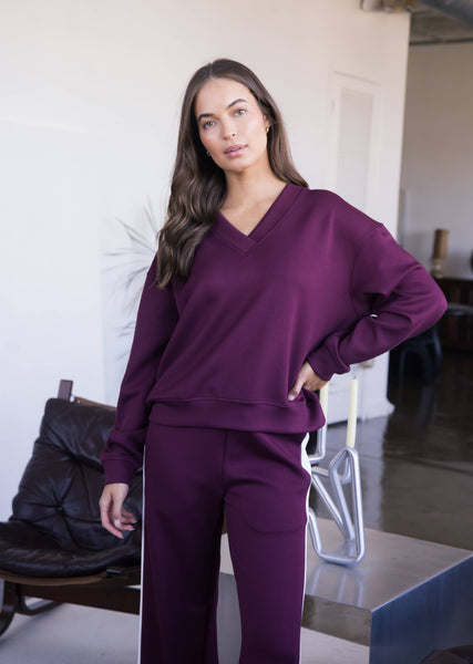 Butter Modal V-Neck Pullover Top/ Large