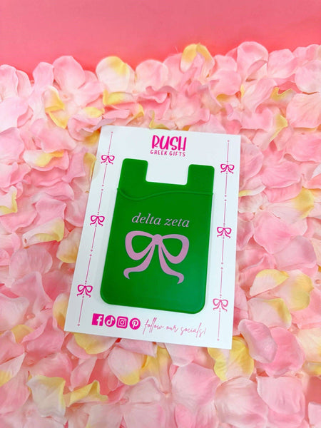 Silicone Phone Bow Wallet: Chi Omega