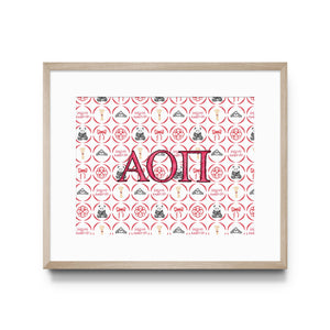 Gracefully Made Art - Alpha Omicron Pi Art Print, Sorority : 8x10