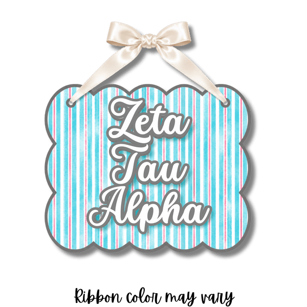 Zeta Tau Alpha Signature Stripe Door Hanger