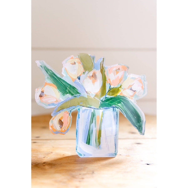 Lauren Dunn - White Tulips Acrylic Bloom Block LARGE: Large Acrylic Block