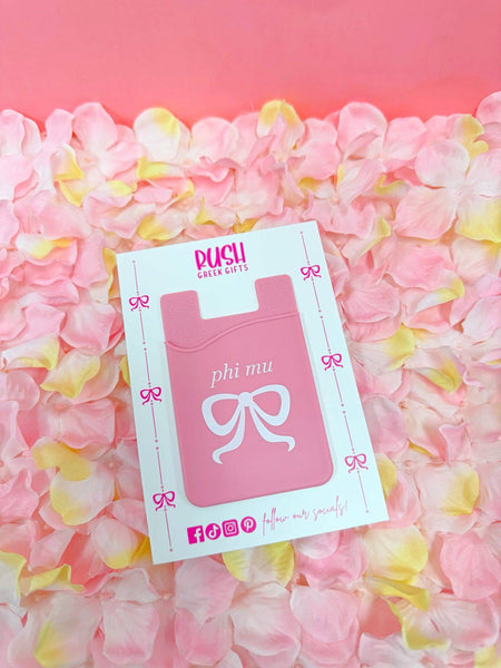 Silicone Phone Bow Wallet: Alpha Delta Pi