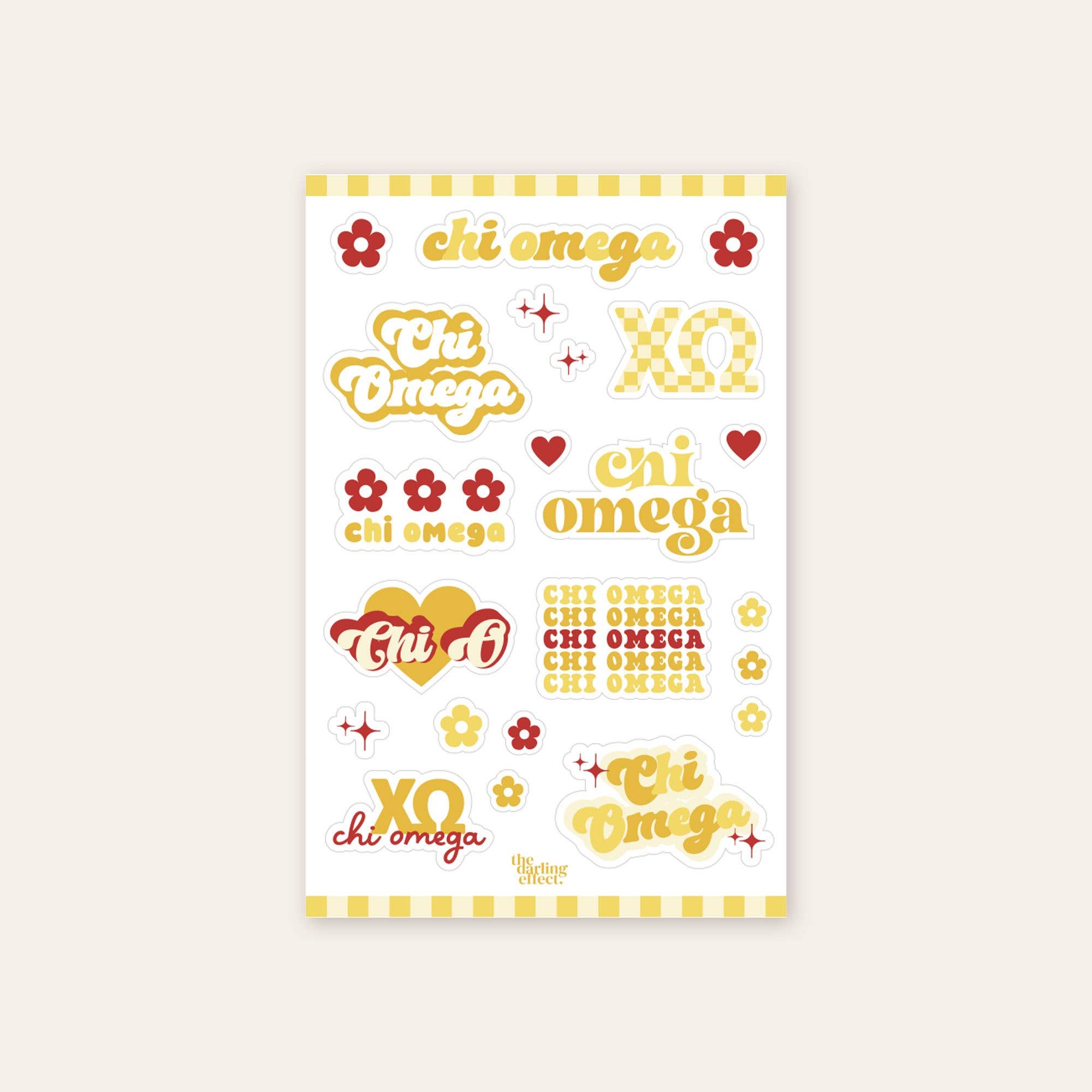 Sorority Sticker Sheet: Chi Omega