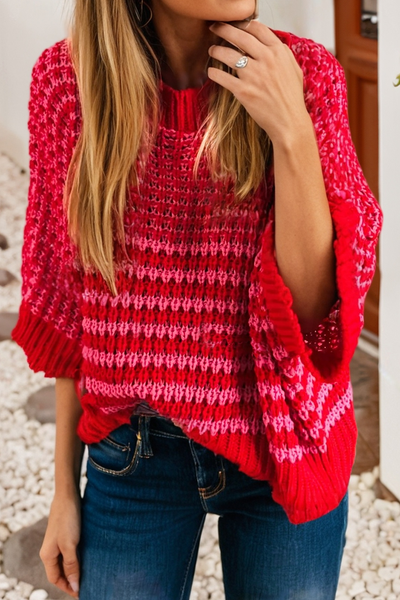 Reece - 3/4 Draped Sleeve Slouchy Sweater: Private Lable