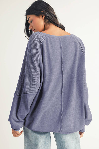 Seam Raglan Sweatshirt: Sail Blue / XL