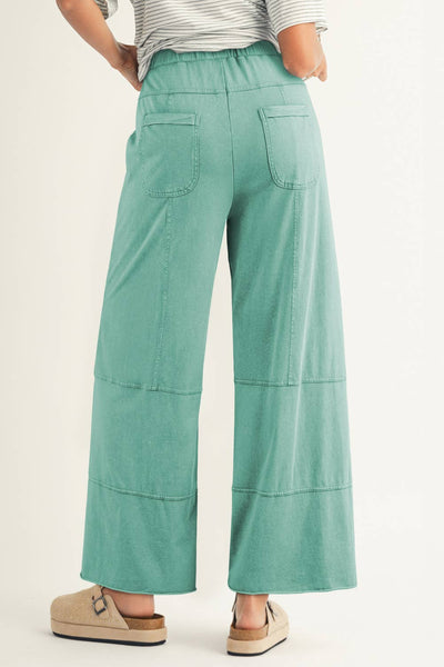 Mineral Wash Wide Leg Pants: L