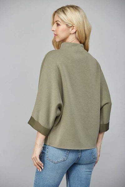FATE - MODAL BLEND MOCK NECK: WASHED BLACK / S