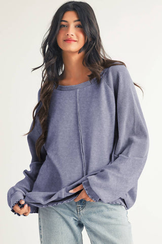 Seam Raglan Sweatshirt: Sail Blue / XL