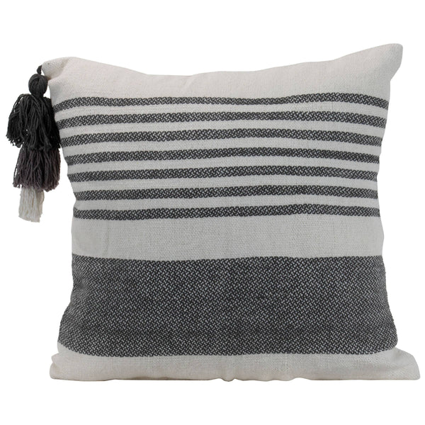 Foreside Home & Garden - SALE - 18X18 Hand Woven Liz Pillow Gray