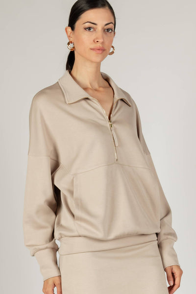 Butter Modal Zip Up Pullover/ Extra Small