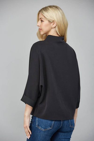 FATE - MODAL BLEND MOCK NECK: WASHED BLACK / S
