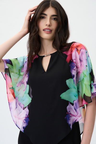 Silky Knit and Chiffon Sheath Dress