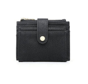 Mini Snap Button Wallet & Cardholder w/ Zipper Pocket
