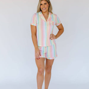 Mary Square - Sunset Stripe Charlotte Short Set