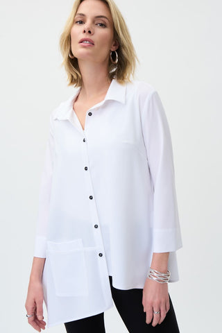 Shirt Collar Asymmetrical Blouse