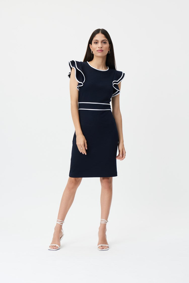 Ruffled Sleeve Sheath Dress