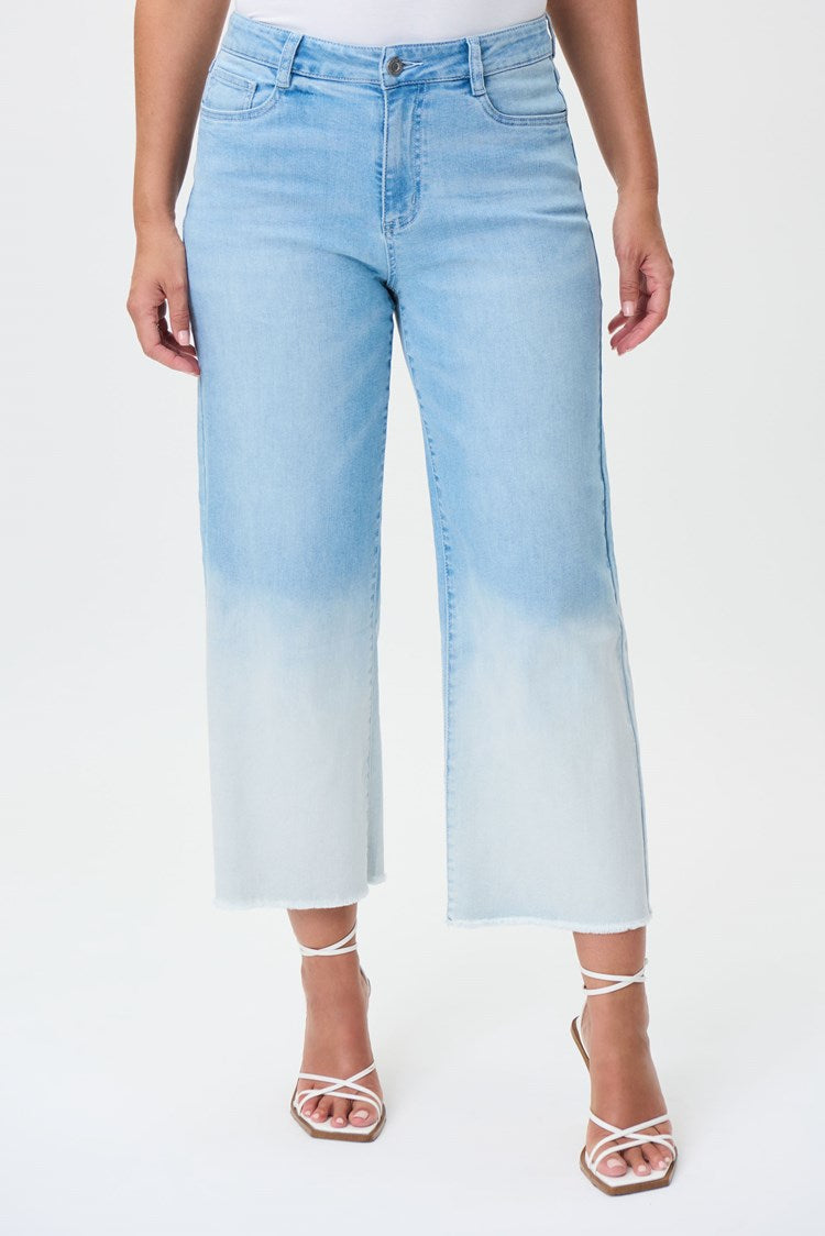 Gradient Denim Culotte Pants