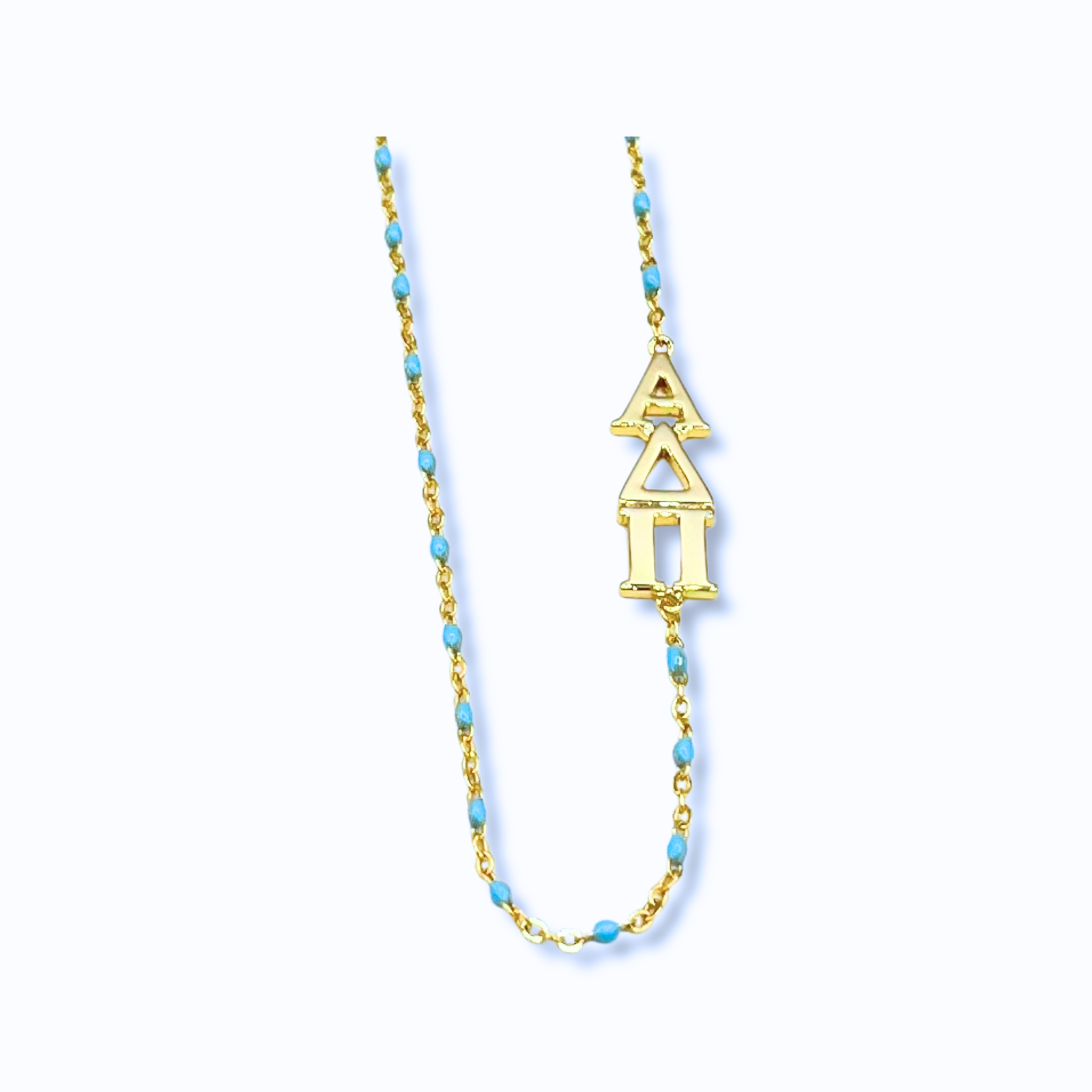 The Alpha Delta Pi Necklace: Side Set ΑΔΠ Enamel Bead Necklace