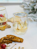 Initial Stemless Wine Glass - set of 2