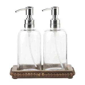 Beaded Tray Soap Pump Set