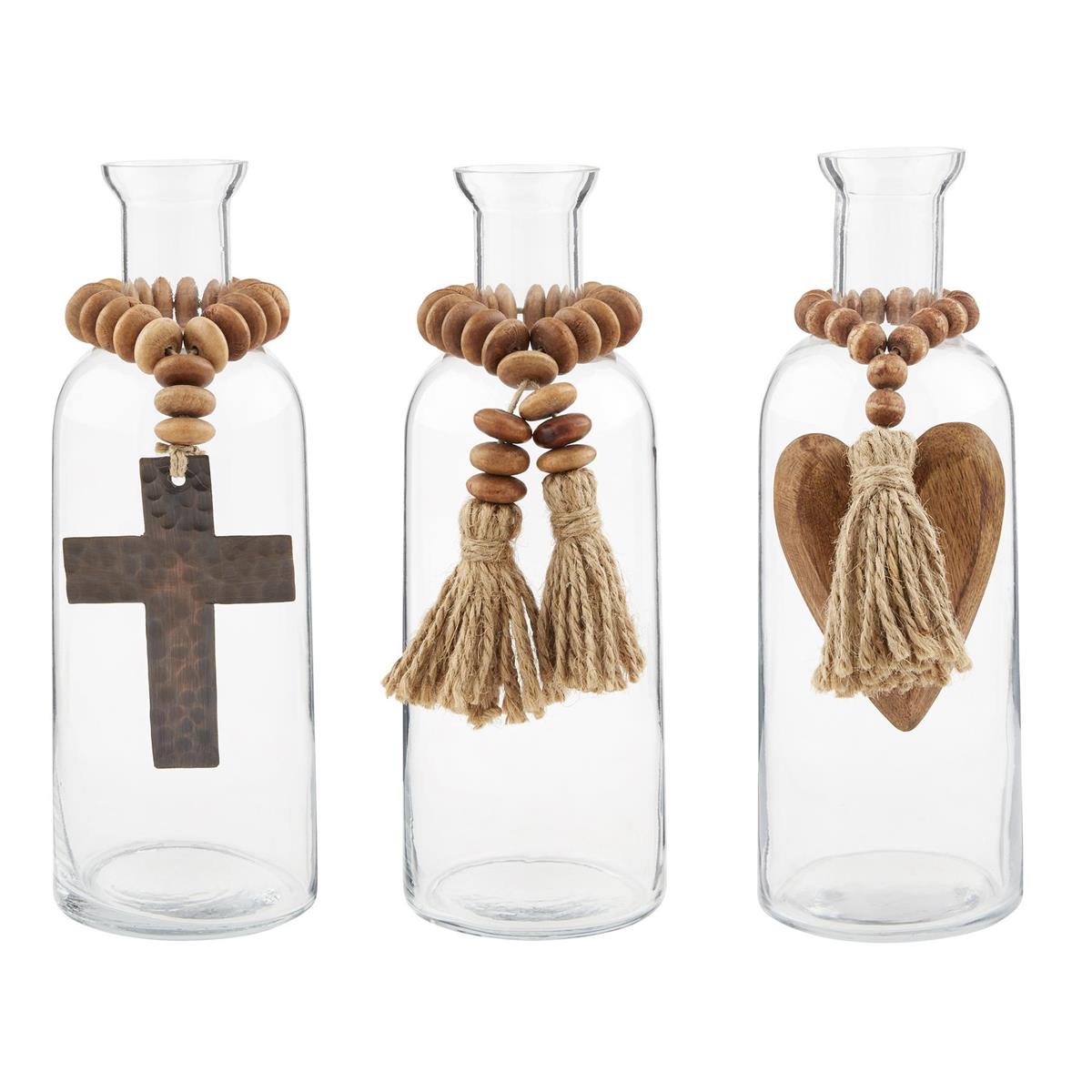 Wood Bead Bud Vases