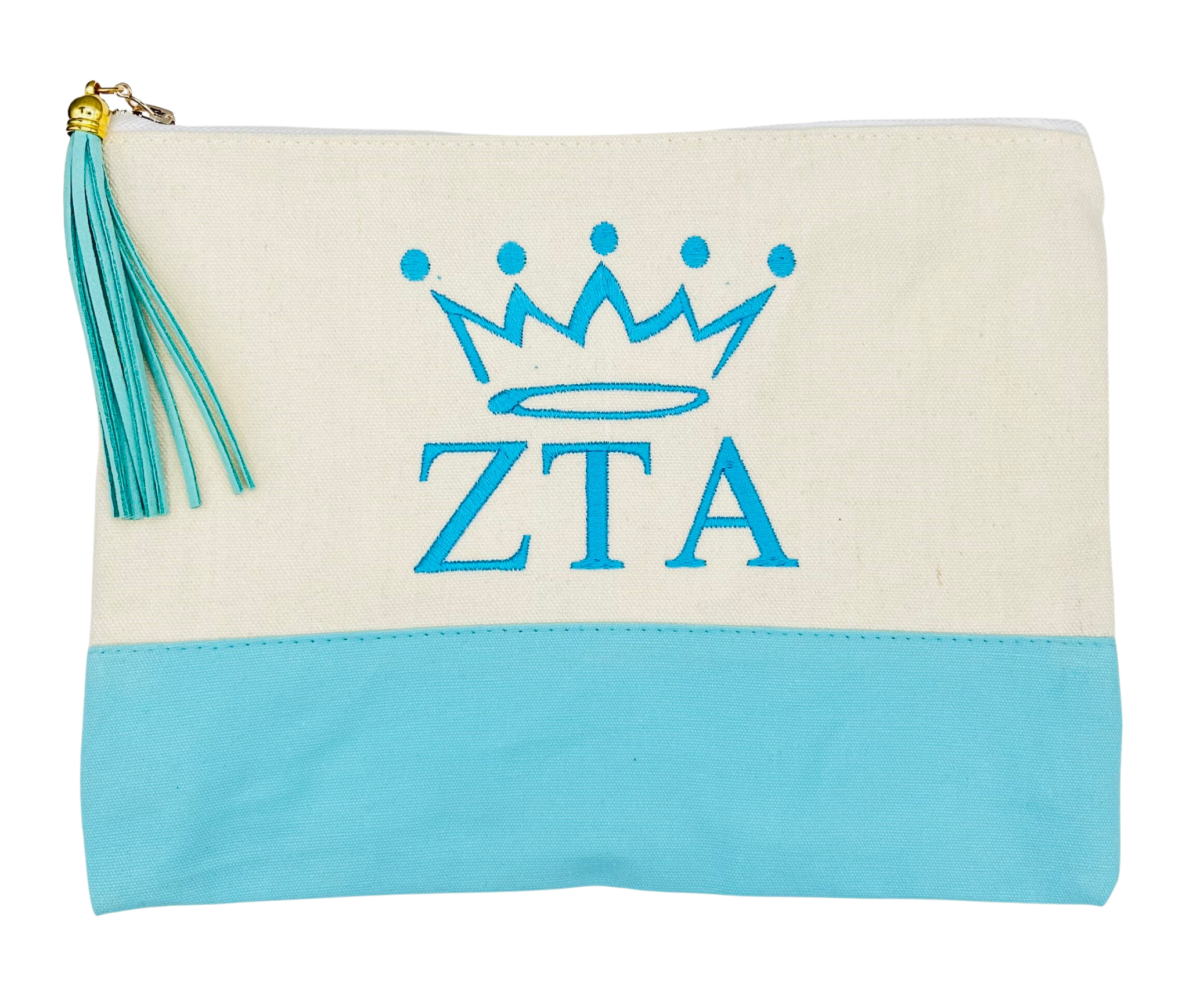 Zeta Embroidered Greek Letter Pouch