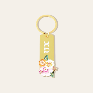 Sorority Enamel Floral Keychain