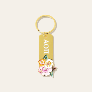 Sorority Enamel Floral Keychain