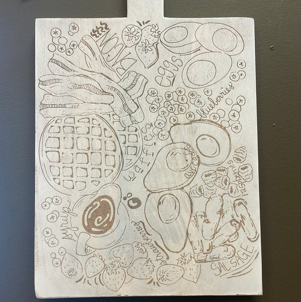 Illustrated Charcuterie Serving Board