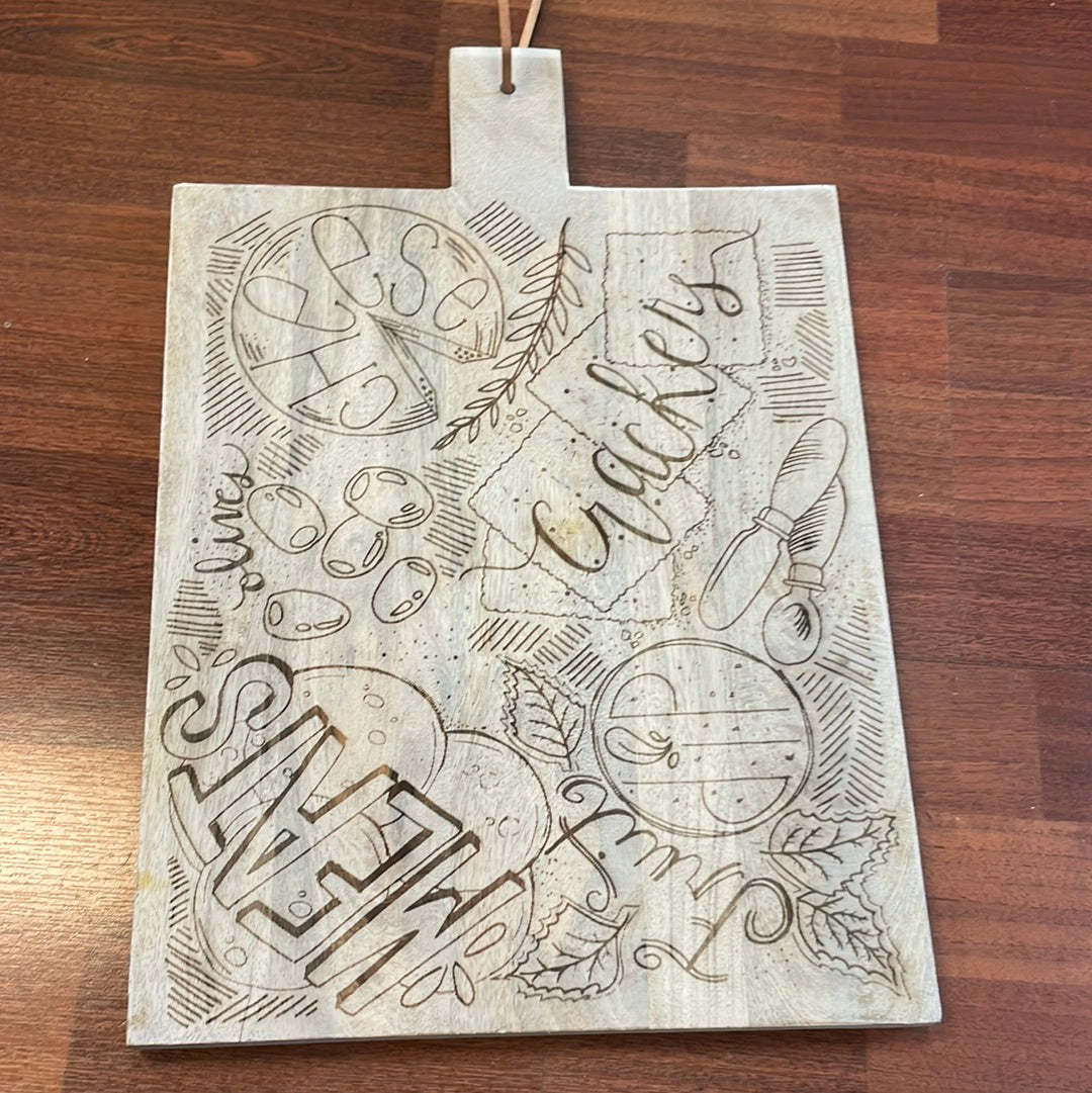 Illustrated Charcuterie Serving Board